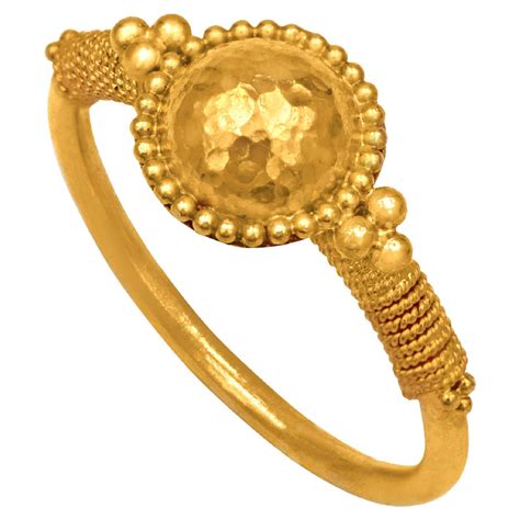 22k Gold Eras Filigree Hammered Ring For Sale At 1stdibs 22k Gold