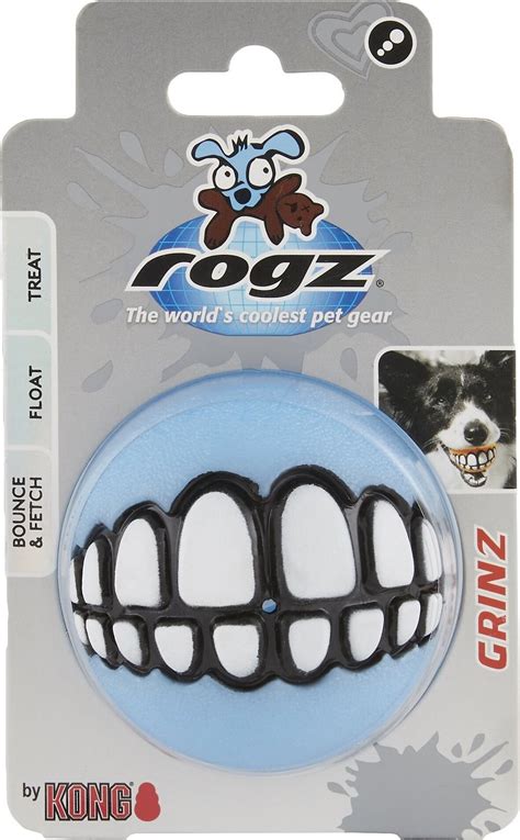 Rogz Pupz Grinz Treat Ball Dog Toy Medium Color Varies