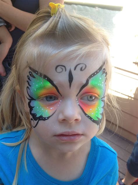 Colorful Face Painting Butterfly Caras Pintadas Caras Maquillaje