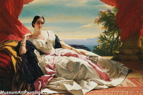 Classical Paintings Portrait of a Young Woman Sitting on a Marble Seat