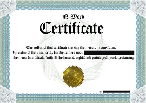 Create Your Personal N Word Pass Certificate By Casperbonana Fiverr