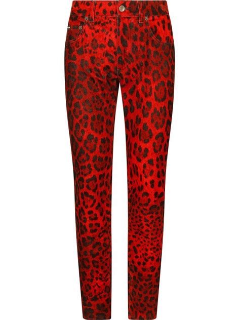 dolce and gabbana leopard print skinny jeans farfetch