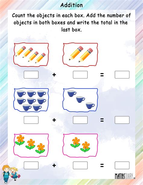Addition Of Objects Math Worksheets