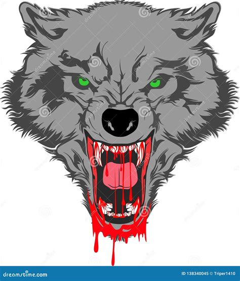 Angry Wolf Vector Cartoon Stock Vector Illustration Of Grey 138340045