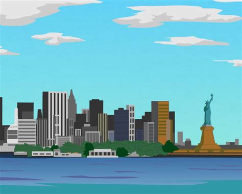 New York City Cartoon Background ~ York Cartoon Background Vector