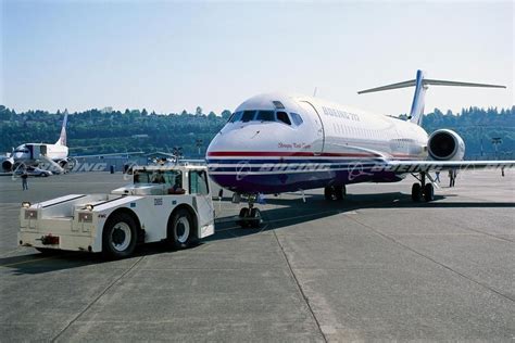 Tow Truck With 717 200 On Flight Apron Boeing Aircraft