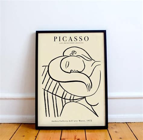 Picasso 1972 Poster Print Line Art Print Line Drawing Etsy Picasso