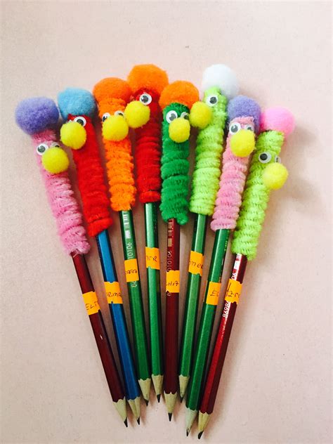 Kalem Süslerimiz Pencil Topper Crafts School Crafts Diy Crafts For