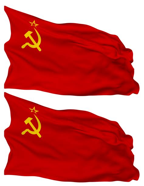 Free Soviet Union Flag Waves Isolated In Plain And Bump Texture With