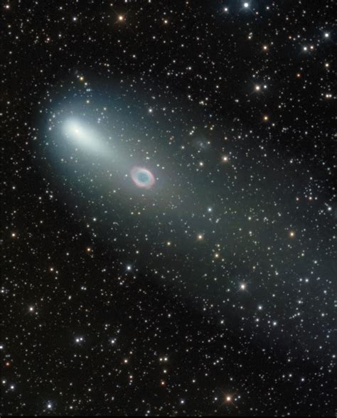 Apod 2006 May 12 Comet Meets Ring Nebula Part Ii