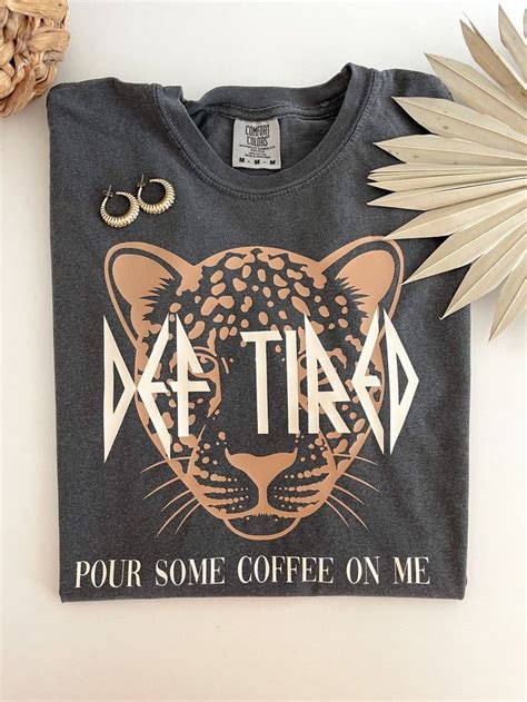 Def Tired Graphic Tee Coffee Graphic Tee Retro Graphic Tee Comfort