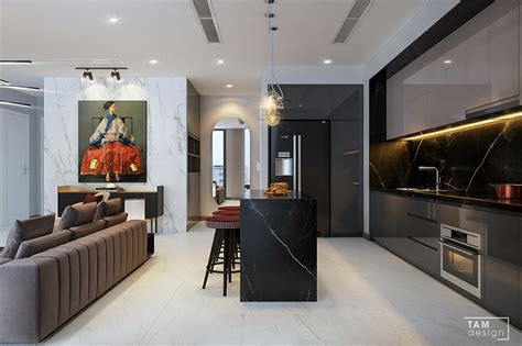Living room/Kitchen - Apartment on Behance