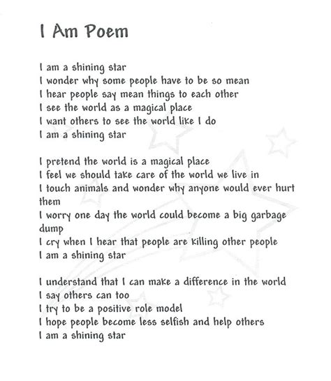I Am Poem Template Pdf