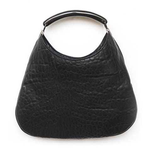 Laura B Moon Horn Handbag Leather And Mesh Bag Black Strap Bag