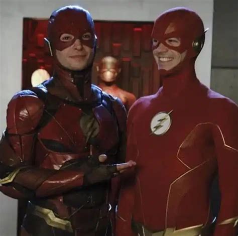 grant gustin s flash set for the flash movie cameo following the nerd following the nerd