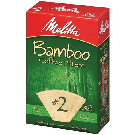 Melitta 2 Cone Bamboo Paper Coffee Filters 80 Count 2 Pack Walmart