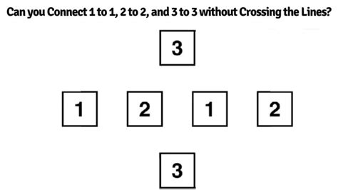 Brain Teaser Can You Connect 1 To 1 2 To 2 And 3 To 3 Without