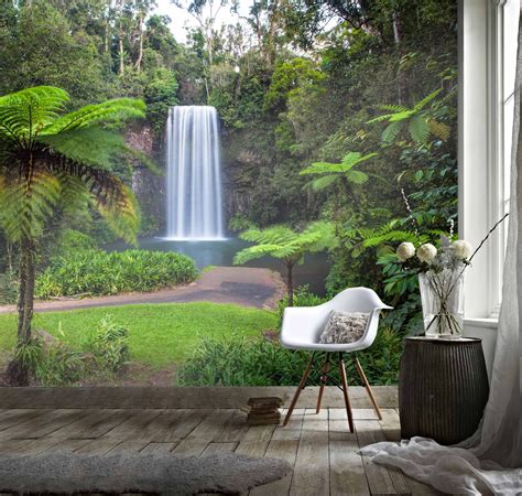 3d Rainforest Waterfall Wall Mural Wallpaper 55 Jessartdecoration