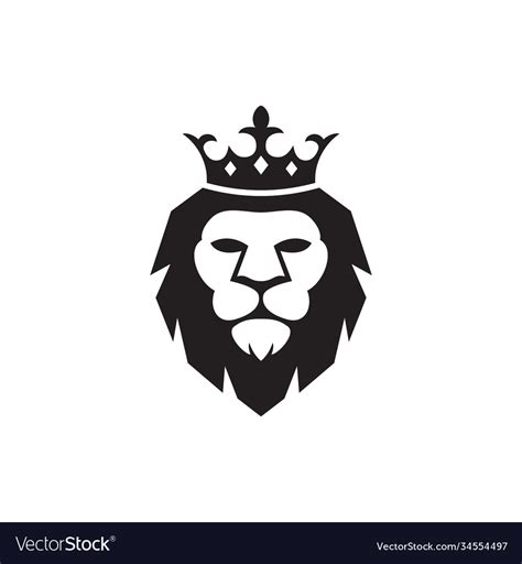 Lion King Icon Design Template Isolated Royalty Free Vector