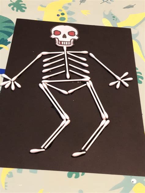 Make Your Own Skeleton Craft Using Earbuds Housebound With Kids