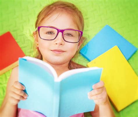 Little Girl Read Book Stock Image Image Of Floor Homework 58447497