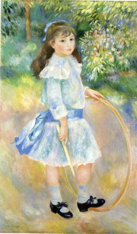 Girl With A Hoop Painting By Pierre Auguste Renoir Reproduction 1st