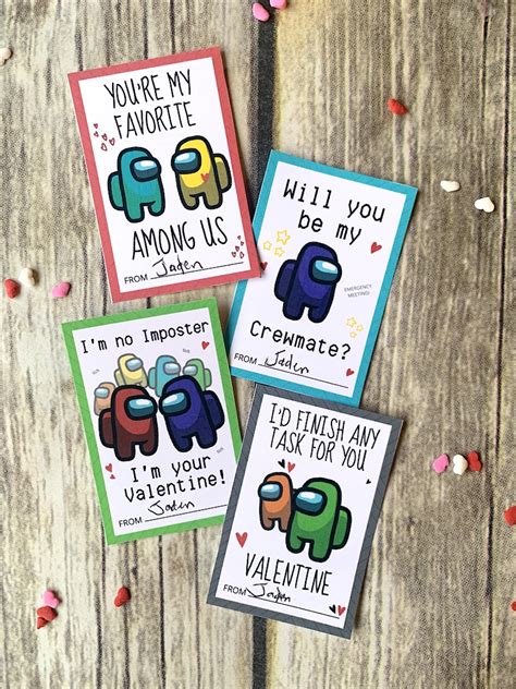 Free Printable Among Us Valentine Cards Honey Lime