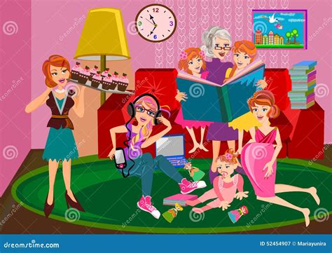 Woman Generations Stock Illustration Illustration Of Enjoying 52454907