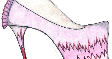 ~paper Doll Eve~ Pink Stiletto Shoe Template
