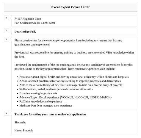 Excel Expert Cover Letter Velvet Jobs