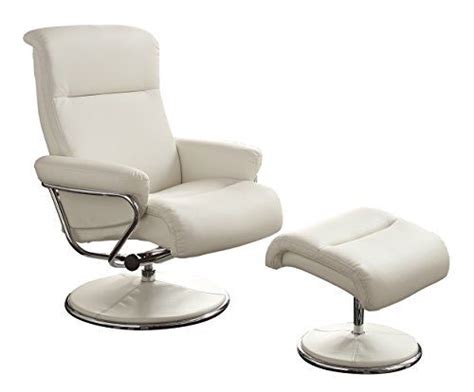 Homelegance Wht Swivel Reclining Chair With Ottoman White Bonded Leather Match You Can