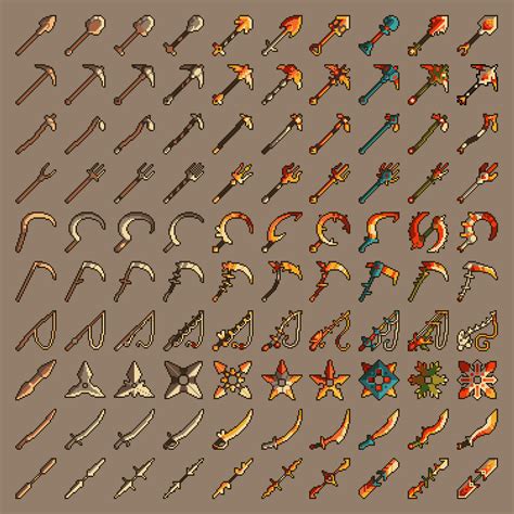 100 Pixel Art Weapon Icons 3 Game Art Partners