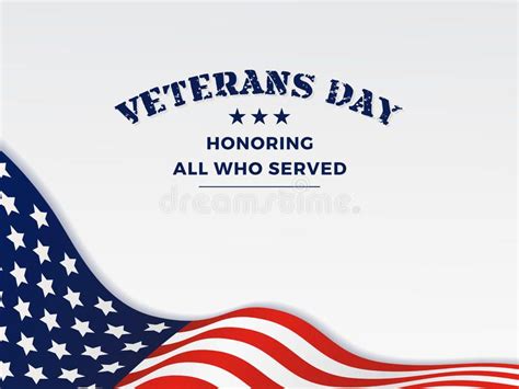 Happy Veterans Day And Background With Wavy Usa Flag Design Vector