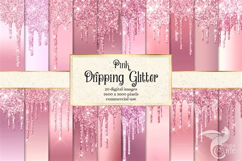 Pink Dripping Glitter Digital Paper Graphic By Digital Curio · Creative