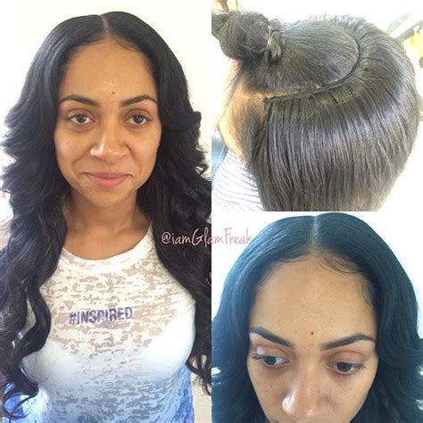 Middle Part Traditional Sew In With Minimal Leave Out And Of Course Those