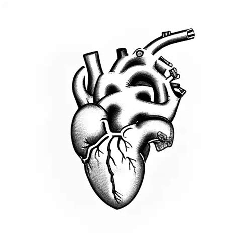 Blackwork Anatomy Heart Tattoo Idea Blackink Ai