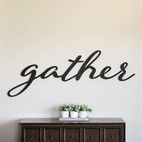 Wooden Sign That Says Gather Thanksgiving Gather Decor Large | Etsy