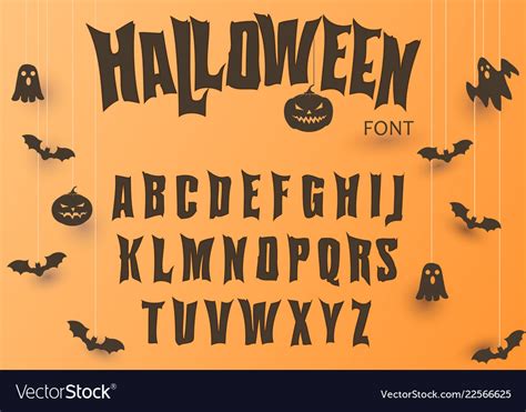 Halloween Font Original Typeface Scary Creepy Vector Image