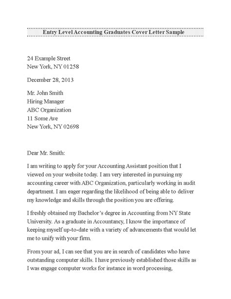 Check spelling or type a new query. Entry Level Accounting Cover Letter Examples - 100+ Cover ...