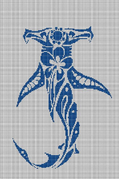 Tribal Hammerhead Silhouette Cross Stitch Pattern In Pdf