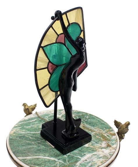 Art Deco Nouveau Style Nude Stained Glass Table Lamp For Sale At