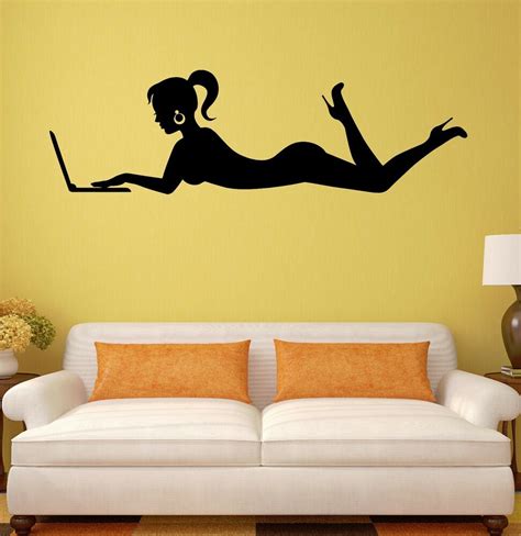 Wall Decal Sexy Teen Girl Woman Laptop Online Mural Art Vinyl Stickers Ig2659 Ebay