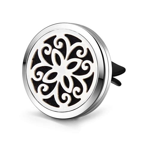 Mesinya New Flower 30mm Air Freshener Magnet Diffuser 316l S Steel Aromatherapy Vent Clip