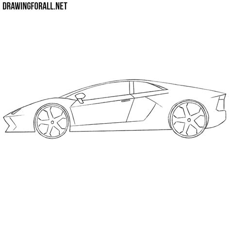 How To Draw A Simple Easy Car Lamborghini Drawing Draw Step Easy