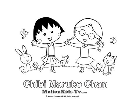 Coloring Pages Chibi Maruko Chan Motionkids Tv Fun For Kids Cartoon