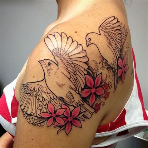 Birds And Flowers By David Mushaney Tattoos