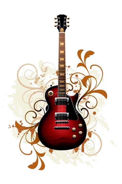 Artistic Floral Guitar Stock Vector Illustration Of Guitar 8034971