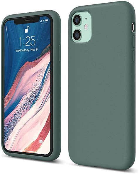 Elago Iphone 11 Case Midnight Green Premium Liquid Silicone Raised