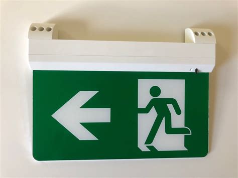 Led Emergency Exit Sign Recessed Wall Mounted Hanging 4 Options