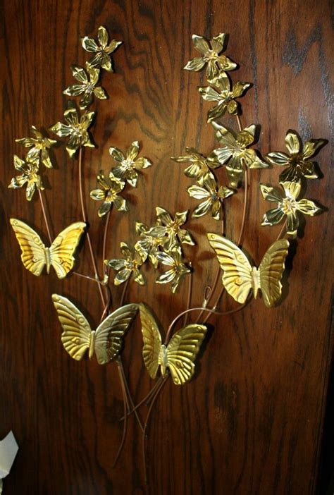 Vintage Metal Brass Butterflies Wall Art Sculpture Eames Style Mid